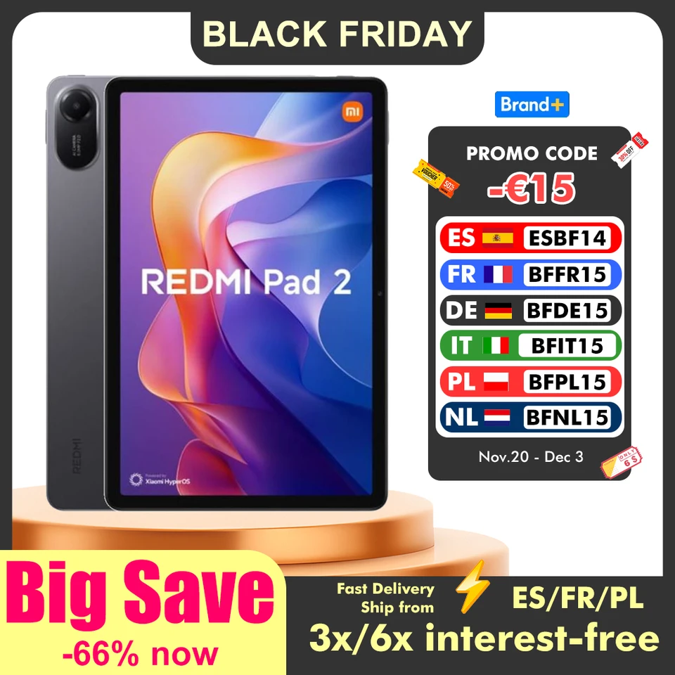 Xiaomi Redmi Pad 2 4GB/128GB 6GB/128GB 8GB/256GB 9000mAh Battery