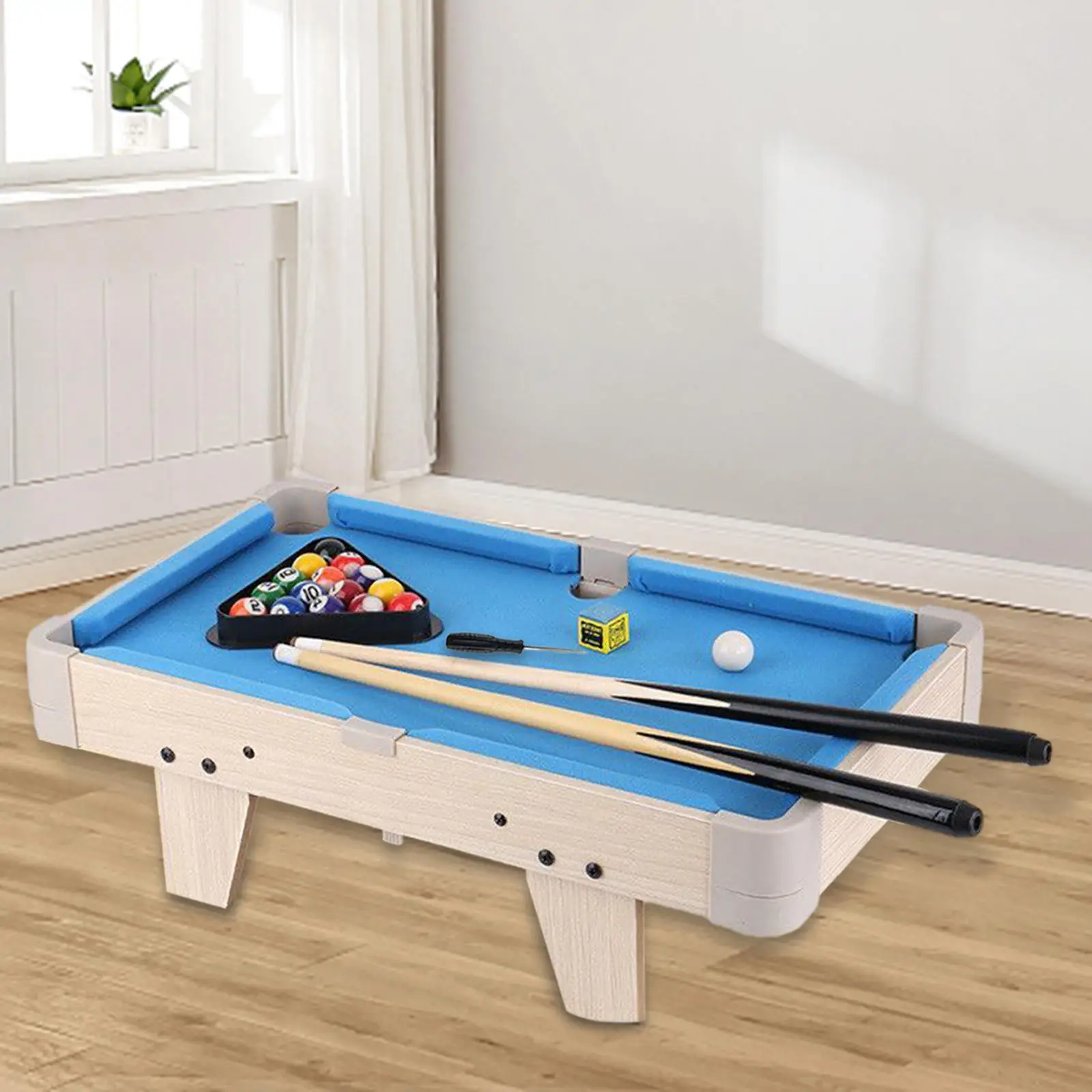 Mini Pool Table Set Parent Child Interaction Home Office Portable Chalk,