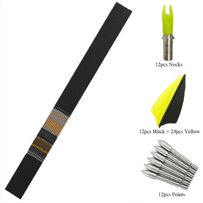 Spine350 400 450 600 700 800 900 ID4.2mm 30.5inch Arrow Shafts Vanes Points Arhcery Accessories for Recurve Bow LongBow Hunting archery arrows,archery arrowhead,archery arrow feathers,archery arrow nocks,arrow shaft protector ring