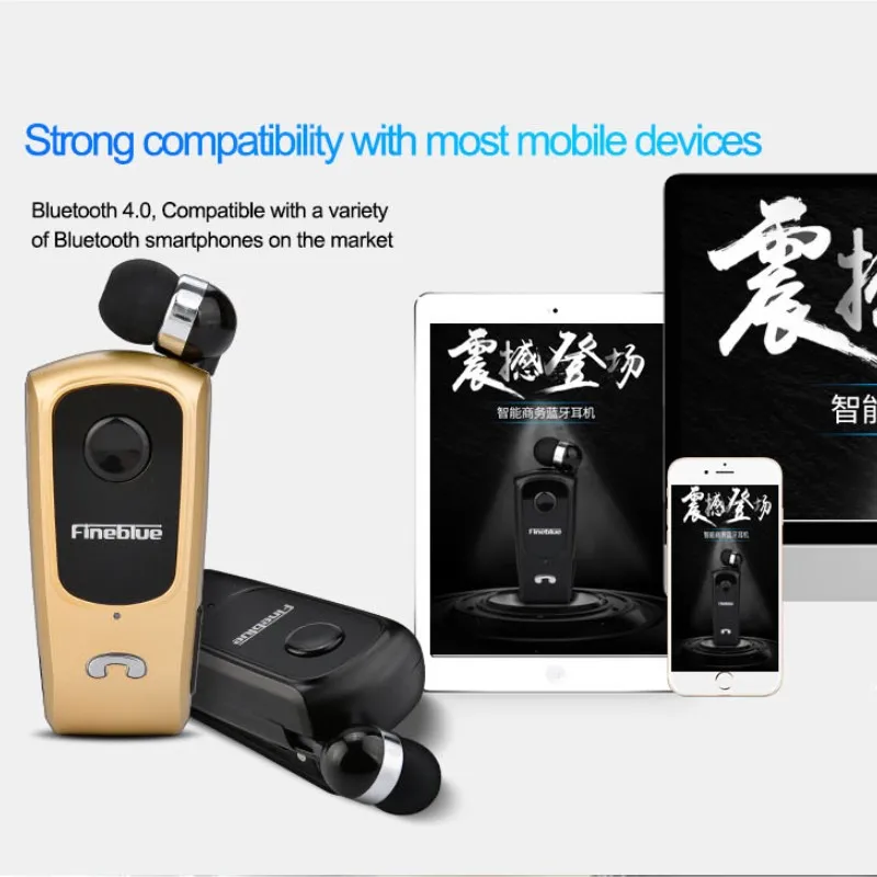 Fineblue F920 Wireless Earphone Bluetooth Headset Ears in Lotus with Wire Clip Earphones Handsfree Earbuds Retractable Headphone 3