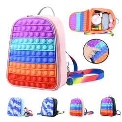 Sac à dos à bulles en Silicone pour écoliers, anti stress sensoriel, jouets pour enfants, garçons et filles, bandoulière réglable, sacs d'école 