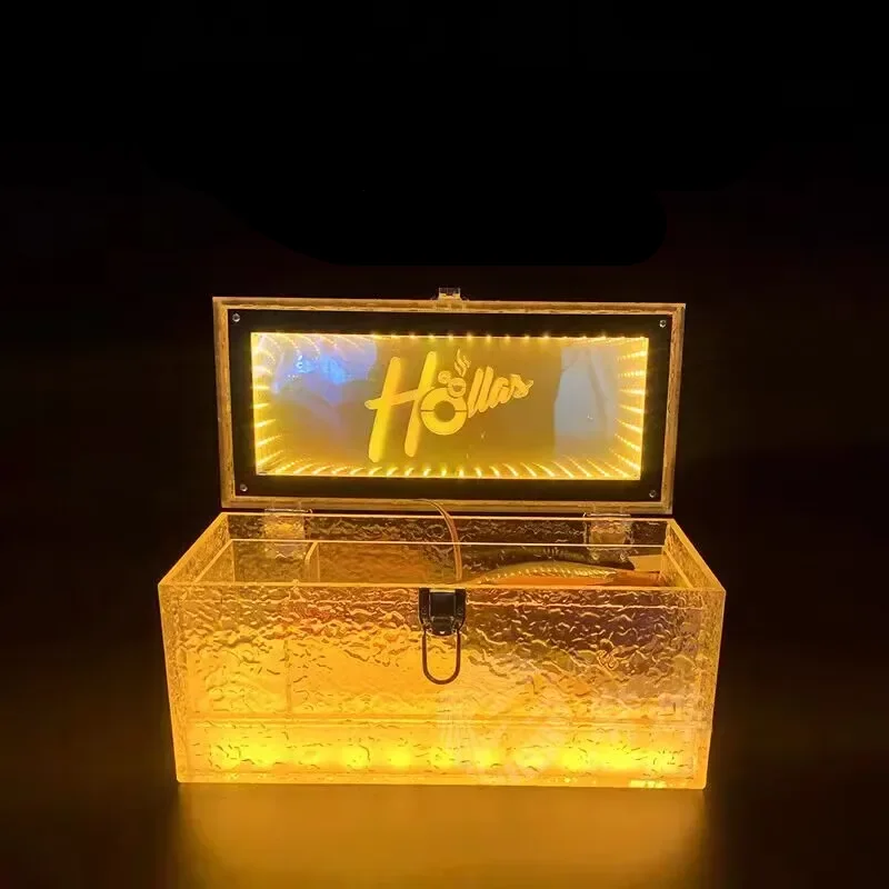 One Bottles LED Mirror Champagne Bottle Briefcase VIP Service Suitcase bottle Carrier Box Glorifier Presenter Cabinet Case