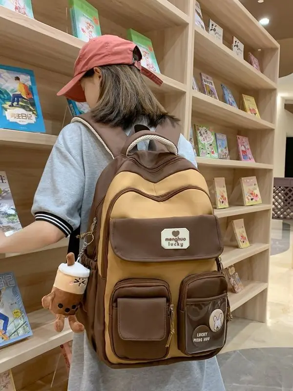 Female Women Girl Backpack Cool New Leisure Fashion College Laptop Student Lady School Bag Travel Nylon Book Trendy Backpack 5