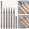 Silver Nail Liner Brush 6/9/12/15/18mm Thin Nail Art Brush for Manicure Design Pen Detail Acrylic Line Detail Drawing Painting 2