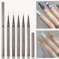 Silver Nail Liner Brush 6/9/12/15/18mm Thin Nail Art Brush for Manicure Design Pen Detail Acrylic Line Detail Drawing Painting 2