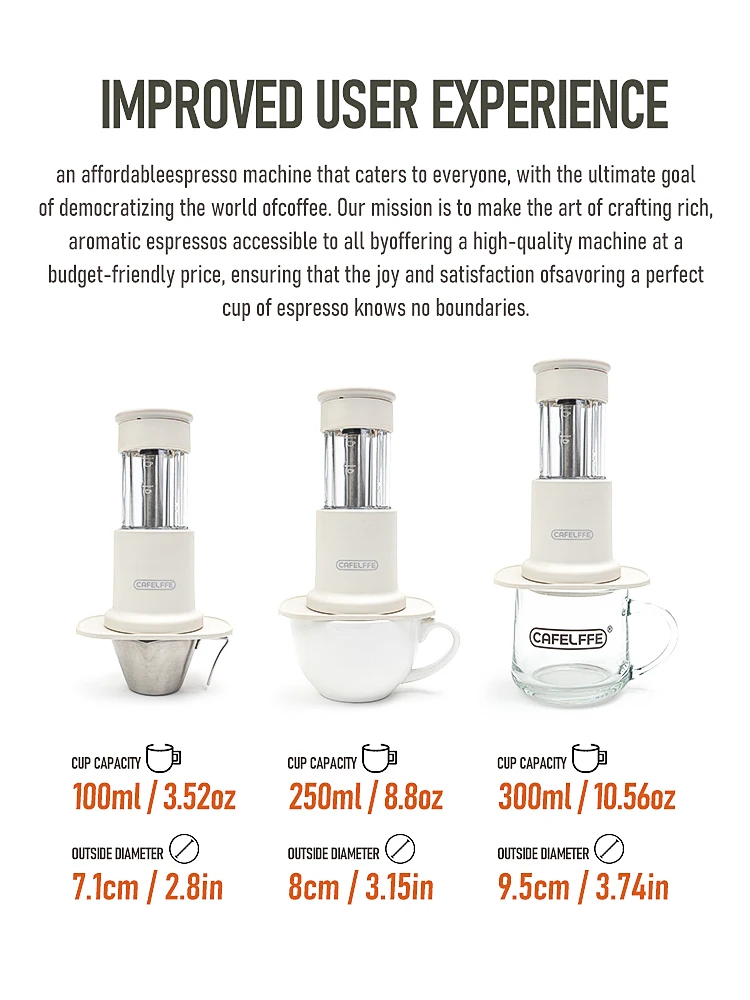 Cafelffe Portable Coffee Machine Hot/Cold  Manual milk frother For Capsule & Ground Hand Press Brewer hiking Travel 3 In1 Gift 6