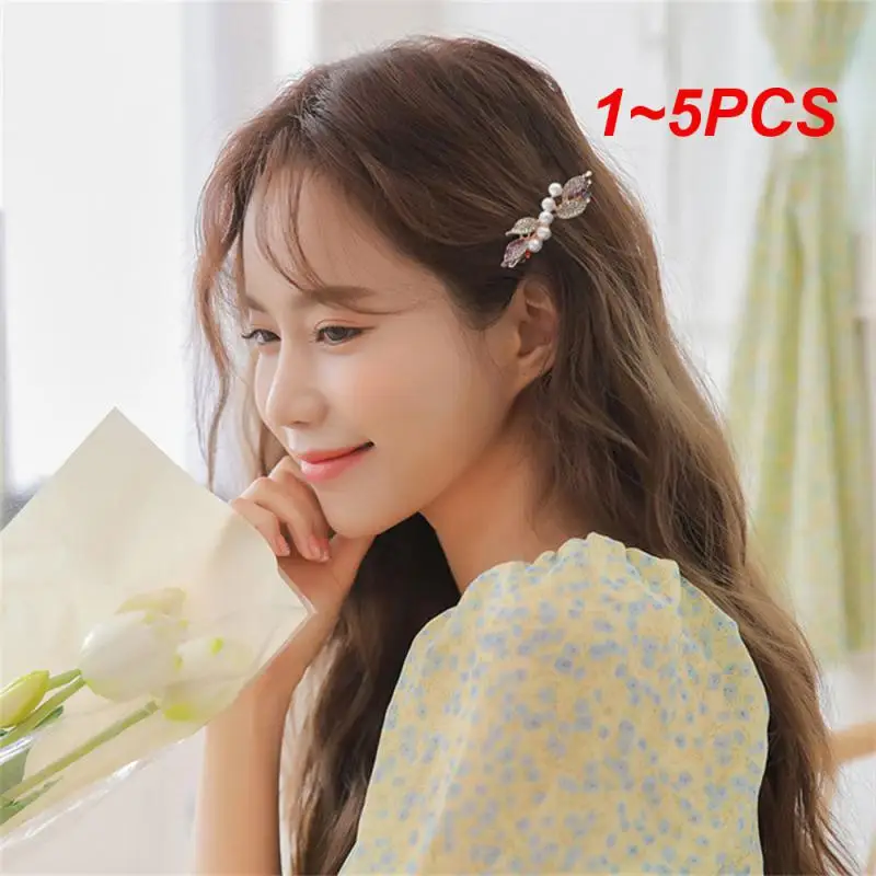 

Заколки для волос с жемчугом и кристаллами для женщин, аксессуары для волос, шпильки для волос, элегантные банты, заколки для волос для свадьбы, 1 ~ 5 шт.