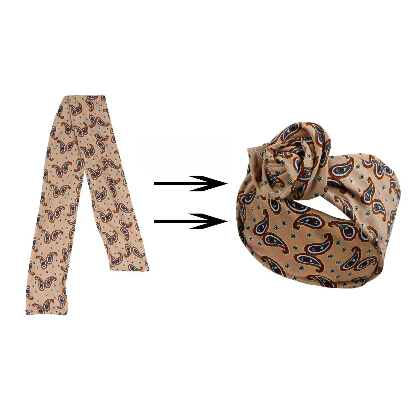 1PC Printed Headband Set, Floral & Leopard & Paisley Patterns, Silk - Like Turban Headbands, Stylish Hair Accessories for