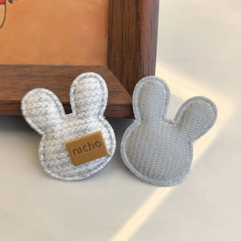 40 stücke Filz Kaninchen Kopf Gepolsterte Applikationen Für DIY Schuhe Kleidung Zubehör DIY Zubehör Brosche Haar Clip Dekoration Patch – Detail 12