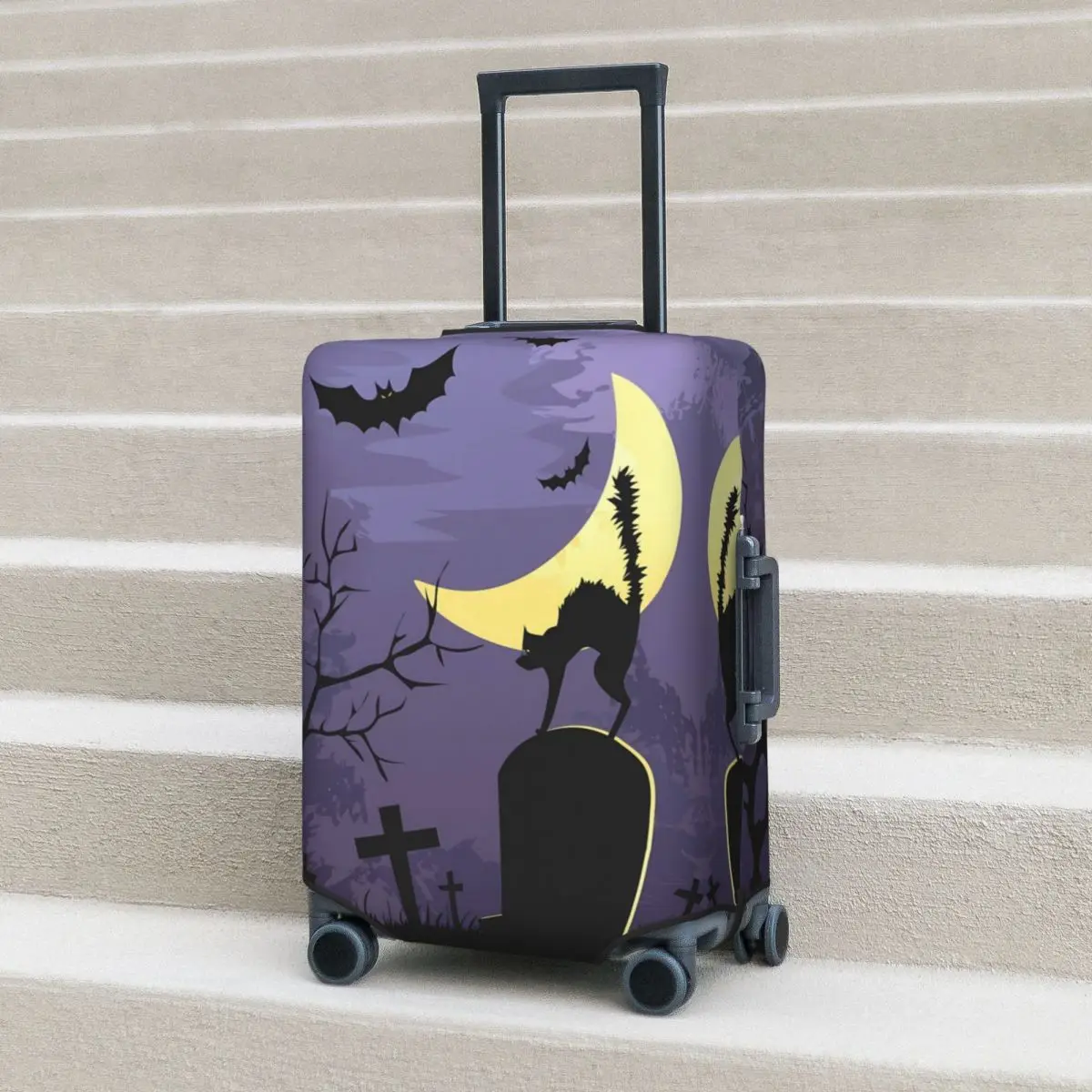 

Halloween Artwork Suitcase Cover Animals Flight Travel Elastic Luggage Case Protection