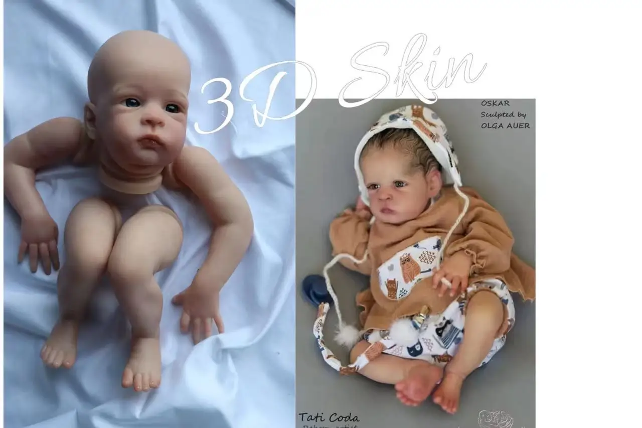 FBBD 3D Skin Painting 21inch Bebe Reborn Doll Oskar With Veins Unassembled Kit Christmas GIft Dolls For Children bzdoll 60 cm real touch 3d paint skin tone силиконовый reborn малыш baby boy для девочки законченная кукла ткань тело реалистичное 24 дюймовый bebe