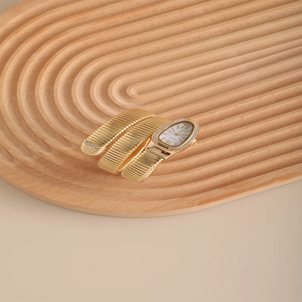 New Snake shaped Diamond encrusted Women's Watch, Personalized Fashion Wrapped Women's Quartz Watch Bracelet, Women's Watch