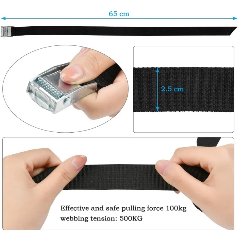 Description Picture 6 of item10 PC 2.5 x 65cm Reusable Fastening Tape Bike Tie With Zinc Alloy Buckle Durable Multil Purpose High Quality Strap Cable Ties