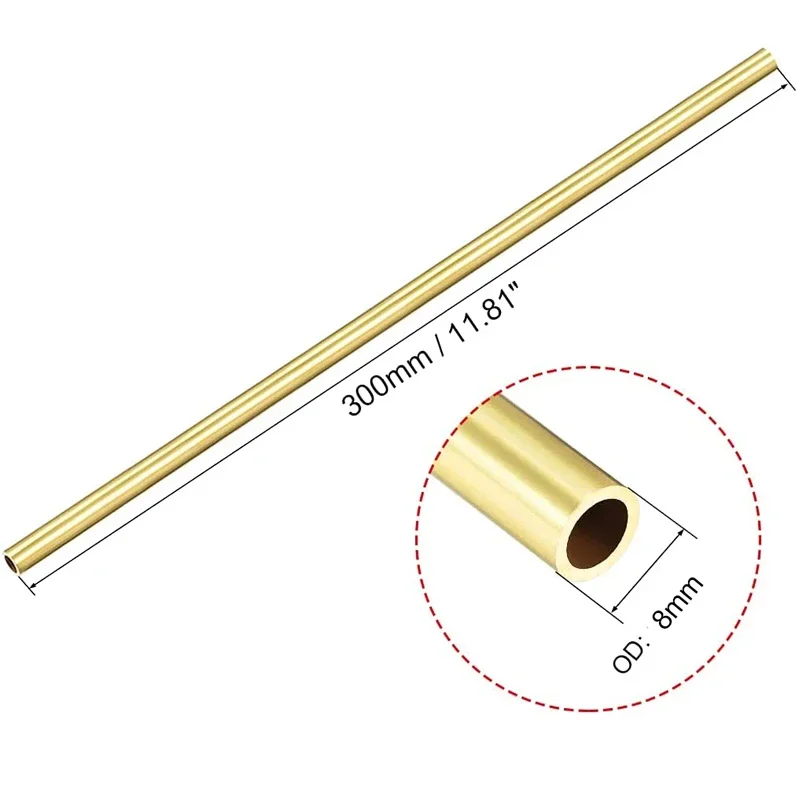 Versatile Brass Round Tube - Multiple Diameter and Length Options Available