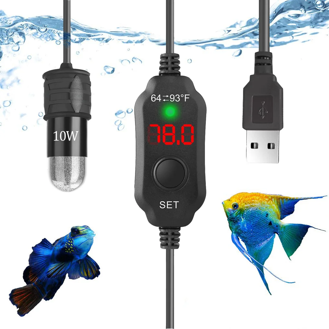 Riscaldatore USB Per Acquario 10W - Termostato Integrato, Per Acqua Dolce E Salata | Mini E Sicuro - Foto 3