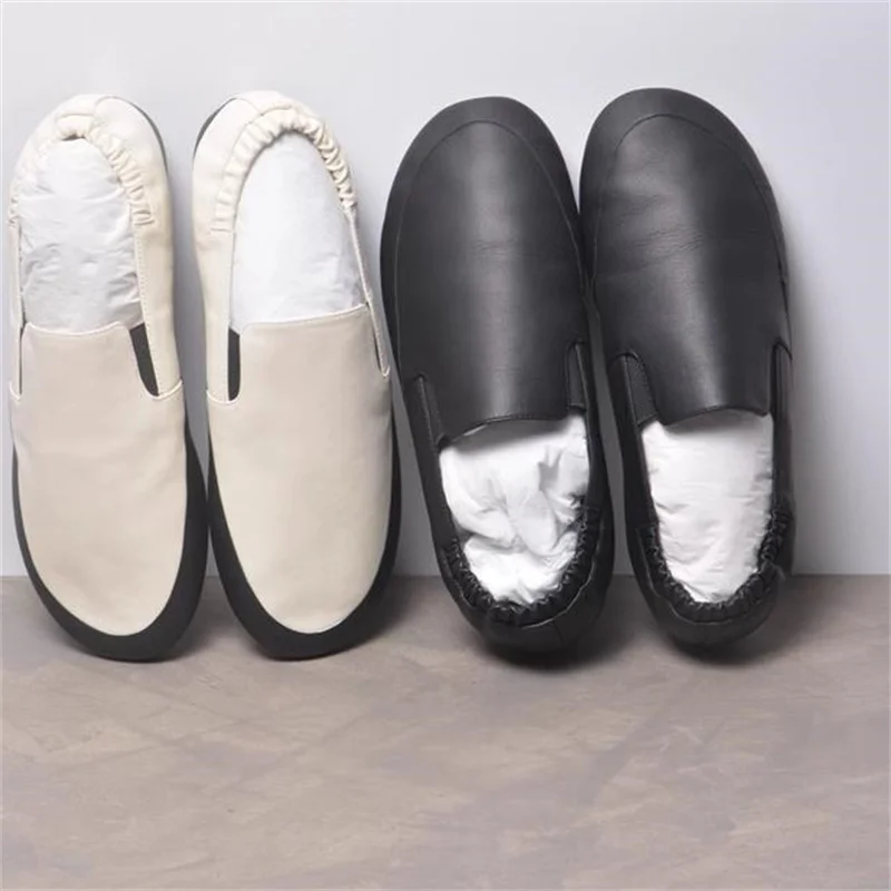 

Женские Плиссированные туфли, лоферы с круглым носком, плоский каблук, Прошитые, кожаная обувь