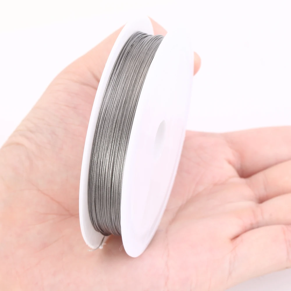 1 Rolle Edelstahl 0,3–0,6 mm beständig, starke Linie, Perlendraht, Schmuckschnüre, Schnur für Schmuckherstellung, DIY-Armband, Halskette – Detail 13