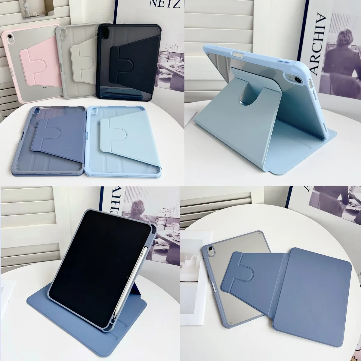 360° Rotating Acrylic Tablet Protective Case