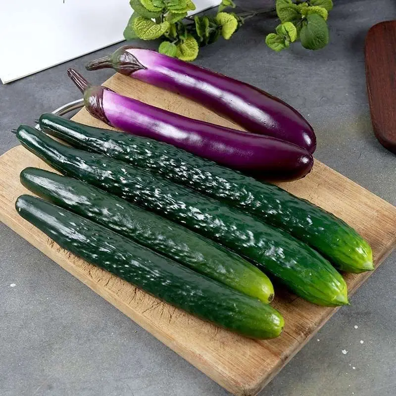 PU High Simulation Eggplant Model Artificial Decorations Kitchen Decoration Props Foam Artificial Vegetables