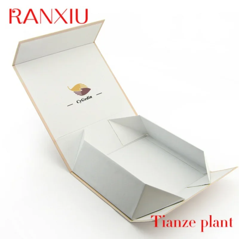 

Custom Custom Logo Ribbon Printed Folding Foldable Cardboard Magnet Magnetic Gift Packaging Packaged Paper Box