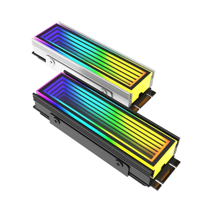 M. 솔리드 스테이트 드라이브 SSD 2280 방열판, ARGB 광 효율, 모든 알루미늄 방열판, nvme 슬롯, 상단 천 레이어 미러, 2 개