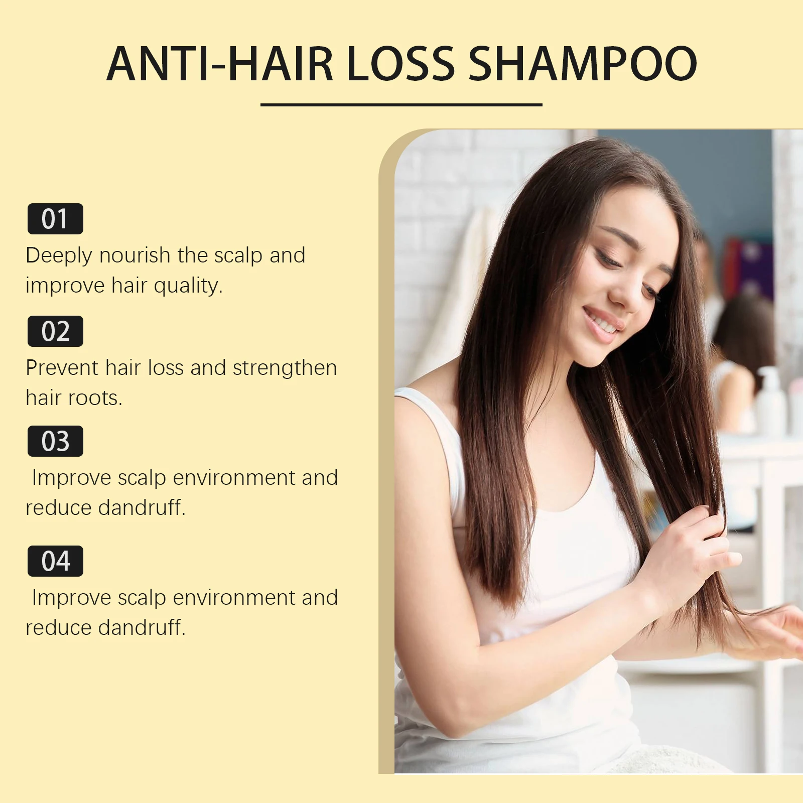 Ginseng shampoo cleans the scalp, moisturizes, moisturizes, softens hair, improves hair quality, Ginseng shampoo