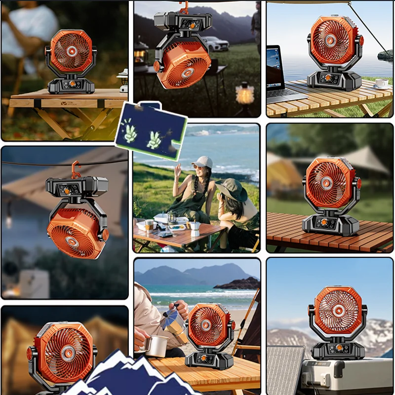 Can Be As A Power Bank Portable Hurricane Emergency 40000mAh High Capacity Battery Outdoor Tent Battery Fan 6