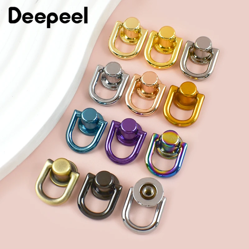 5/10/20Pcs D 링 10mm 가방 사이드 클립 걸쇠 금속 웨빙 스트랩 커넥터 가죽 공예 리벳 나사 버클 하드웨어 액세서리