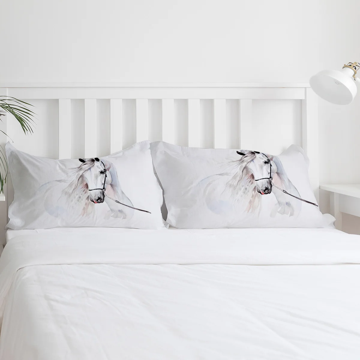 Animal Horse Watercolor Painting Bedding Set 3pcs Duvet Cover Pillowcase Kids Adult Quilt Cover Double Bed Set Home 