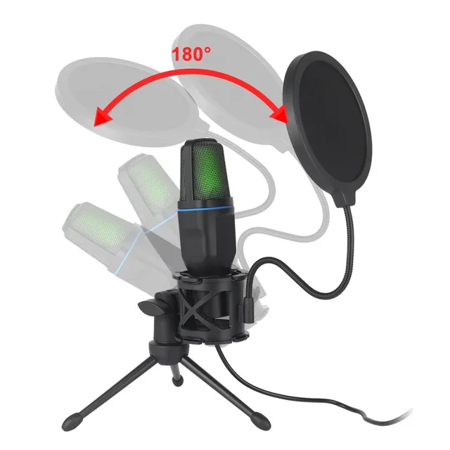 RGB Professional Microphone USB Microfone Condensador Wire Gaming Mic for Podcast Recording Studio Streaming Laptop Desktop PC 3 RGB Professional Microphone USB Microfone Condensador Wire Gaming Mic for Podcast Recording Studio Streaming Laptop Desktop PC 3