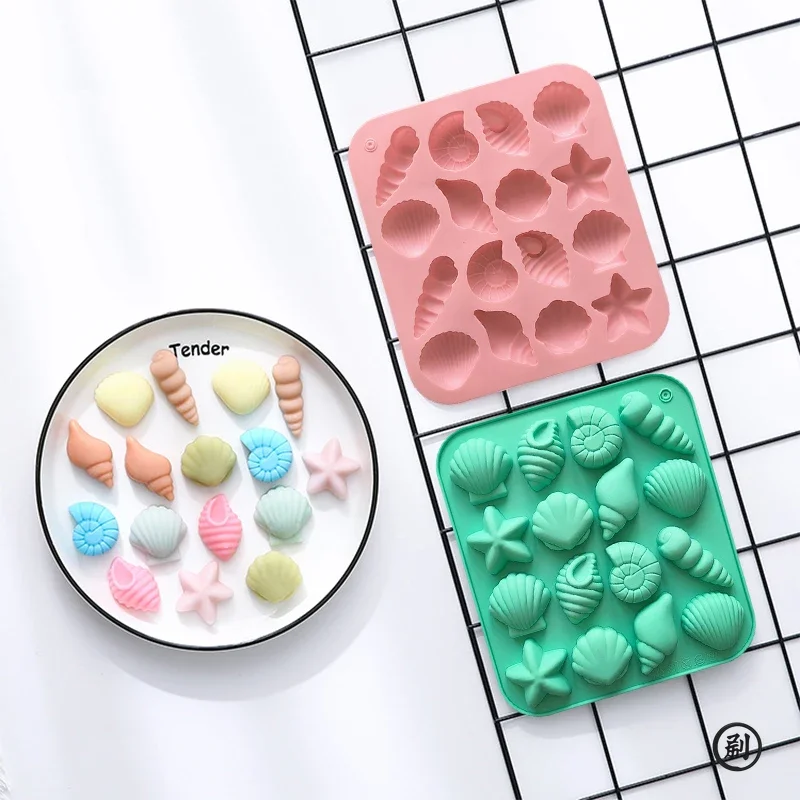 Chocolate Silicone Mold Shell Marine Animal Shape Candy Pudding Cake Decoration Mold 3D 16-Cavity Image 5
