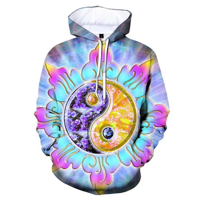 thumbnail image 1 of Sudadera con capucha étnica con estampado 3D de ocho trigramas de Tai Chi para hombre, sudadera con patrón retro, sudadera informal de otoño, jersey de calle de manga larga, 1 of 5