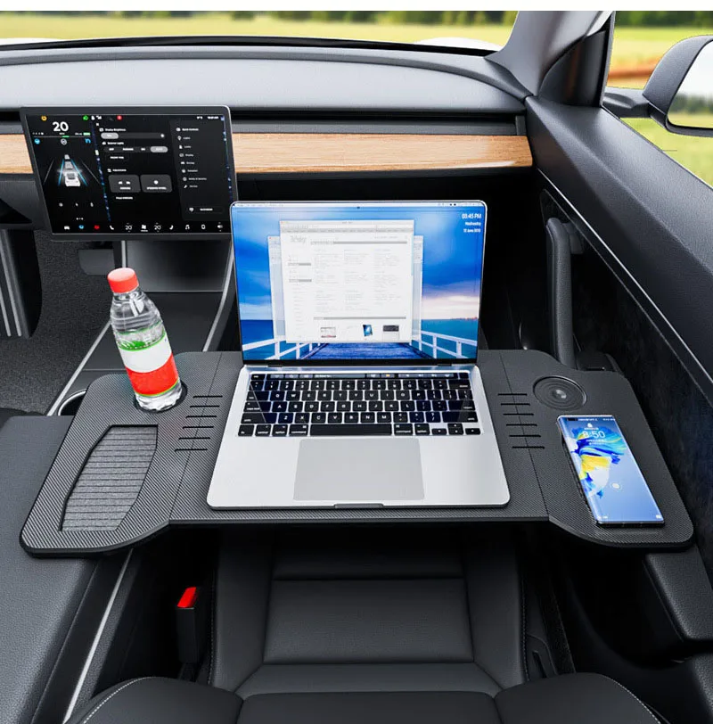 for Tesla Model 3 & Model Y 2017-2025 1PC Double Folding Car Food Tray DeskPort