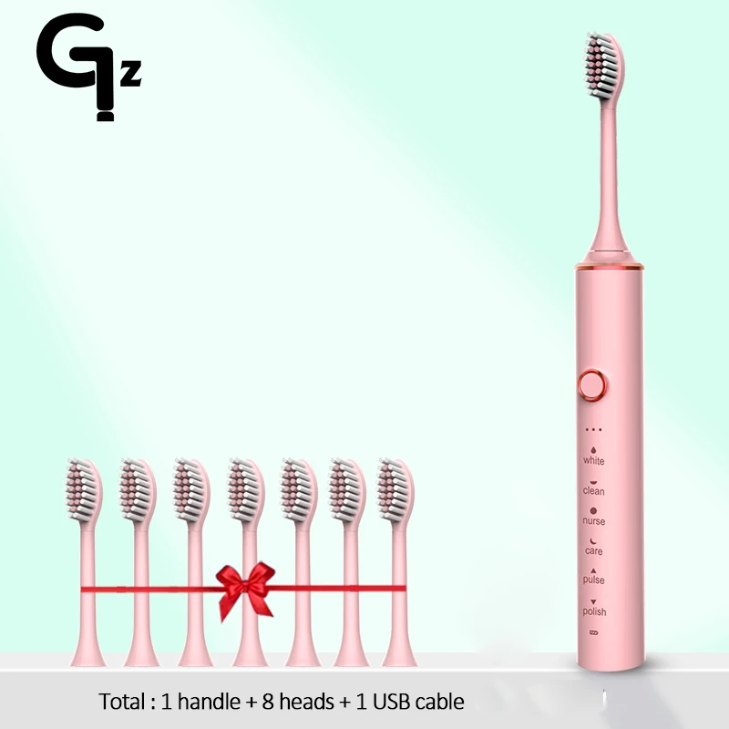 thumbnail image 1 of Cepillo de dientes eléctrico sónico GeZhou N100, recargable por USB, resistente al agua, cabezales de repuesto para adultos, 1 of 5