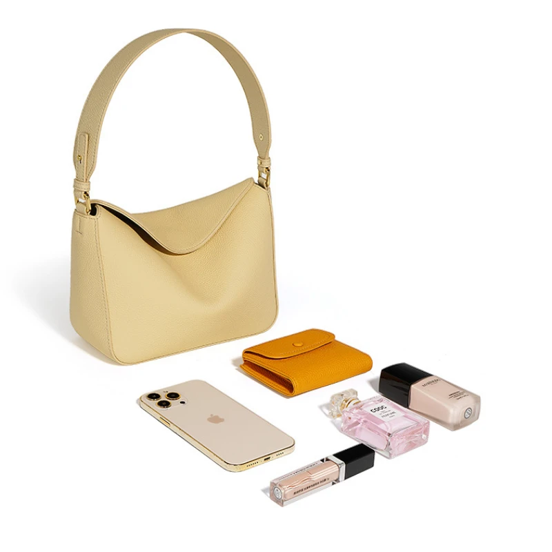 New Cowhide Handbag Underarm Bag for Women One Shoulder Bag High Quality Fashion Genuine Leather Crossbody Bag Portable Tote Bag
