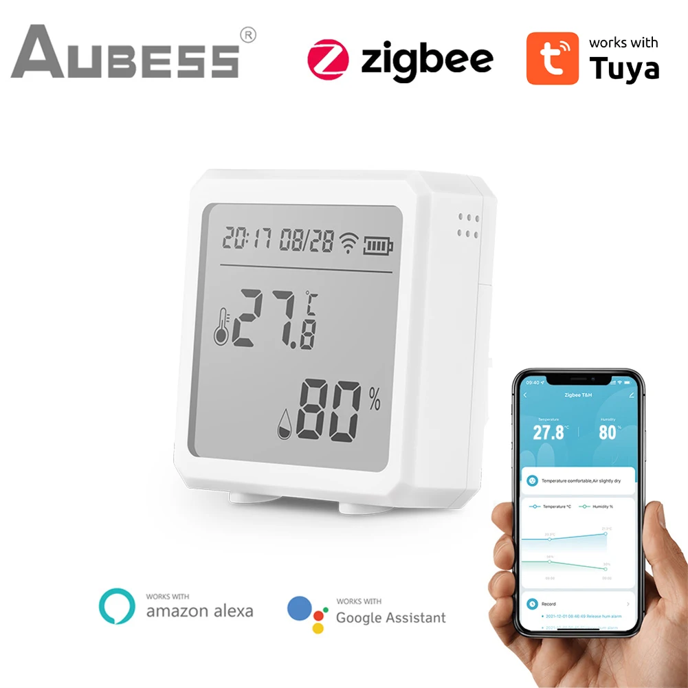 Tuya ZigBee Smart Home Temperature Humidity Sensor Smart Temperature Control System Works With Google Assistant Alexa Smart Life