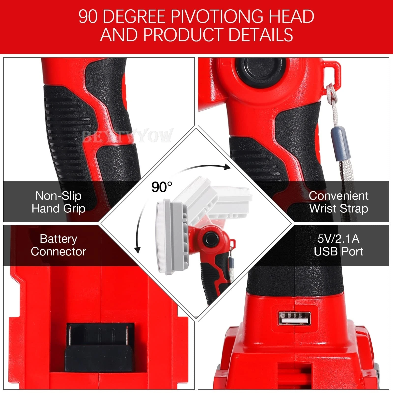 4200LM LED Work Light Compatible with Milwaukee 18v Battery Portable Floodlight