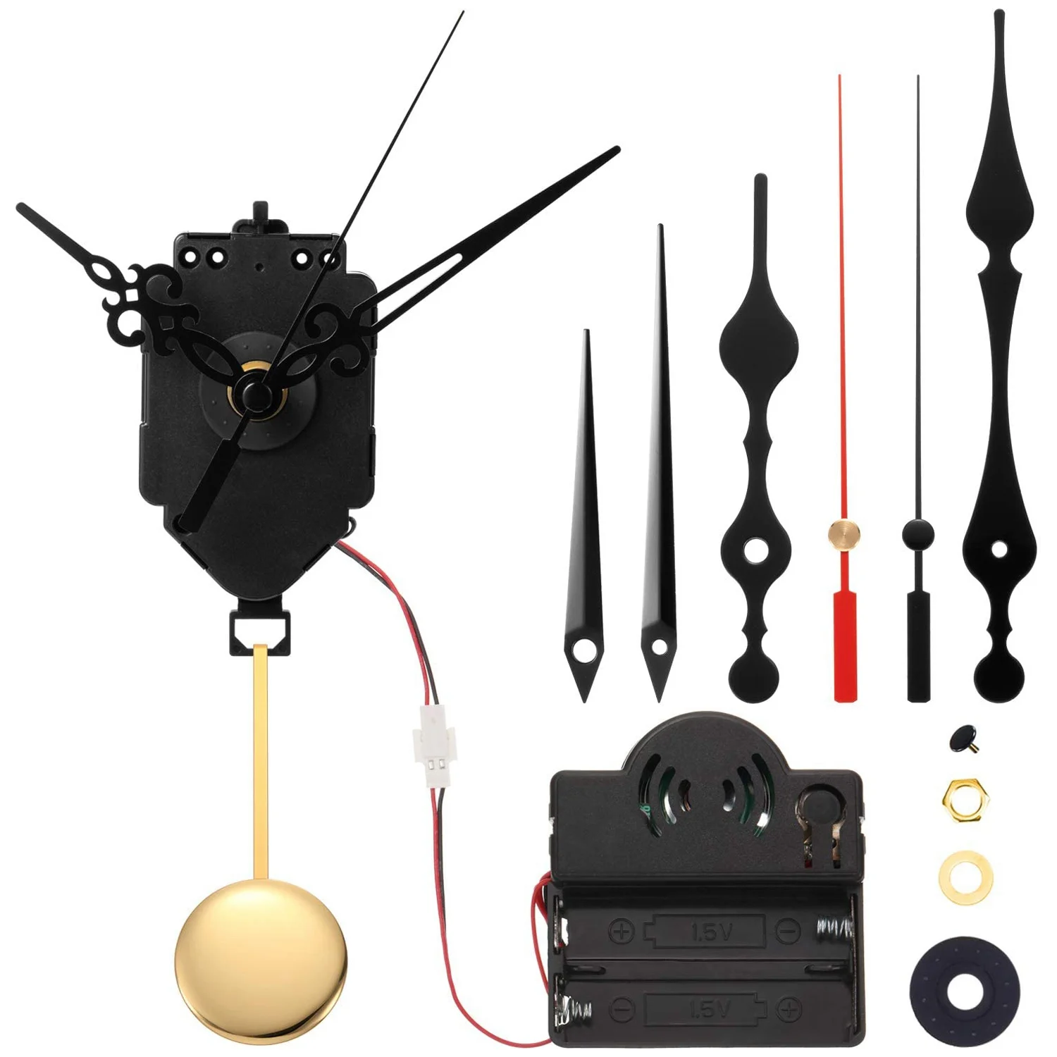 Quartz Pendulum Trigger Clock Movement Chime Westminster Melody Mechanism Clock Kit with 3 Pairs of Hands wall clock movement quartz clock movement