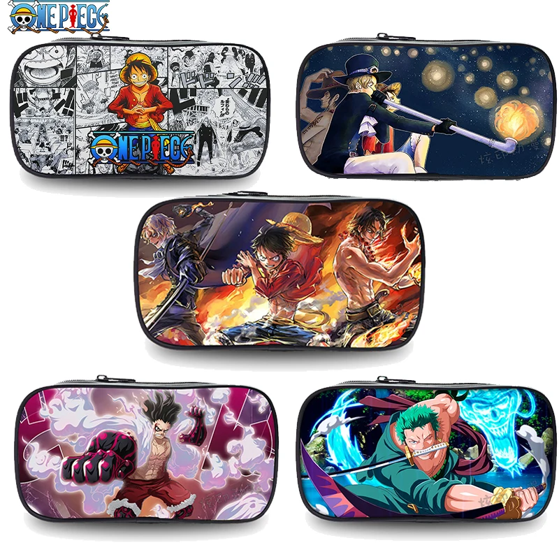 Цельный аниме Луффи Зоро Сабо Эйс Косплей искусственная коробка для канцелярских принадлежностей для студентов школьная сумка для ручек детские подарки игрушки