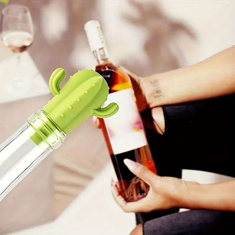 Unique Silicone Cactus-shaped Bottle Cap Preserving Freshness