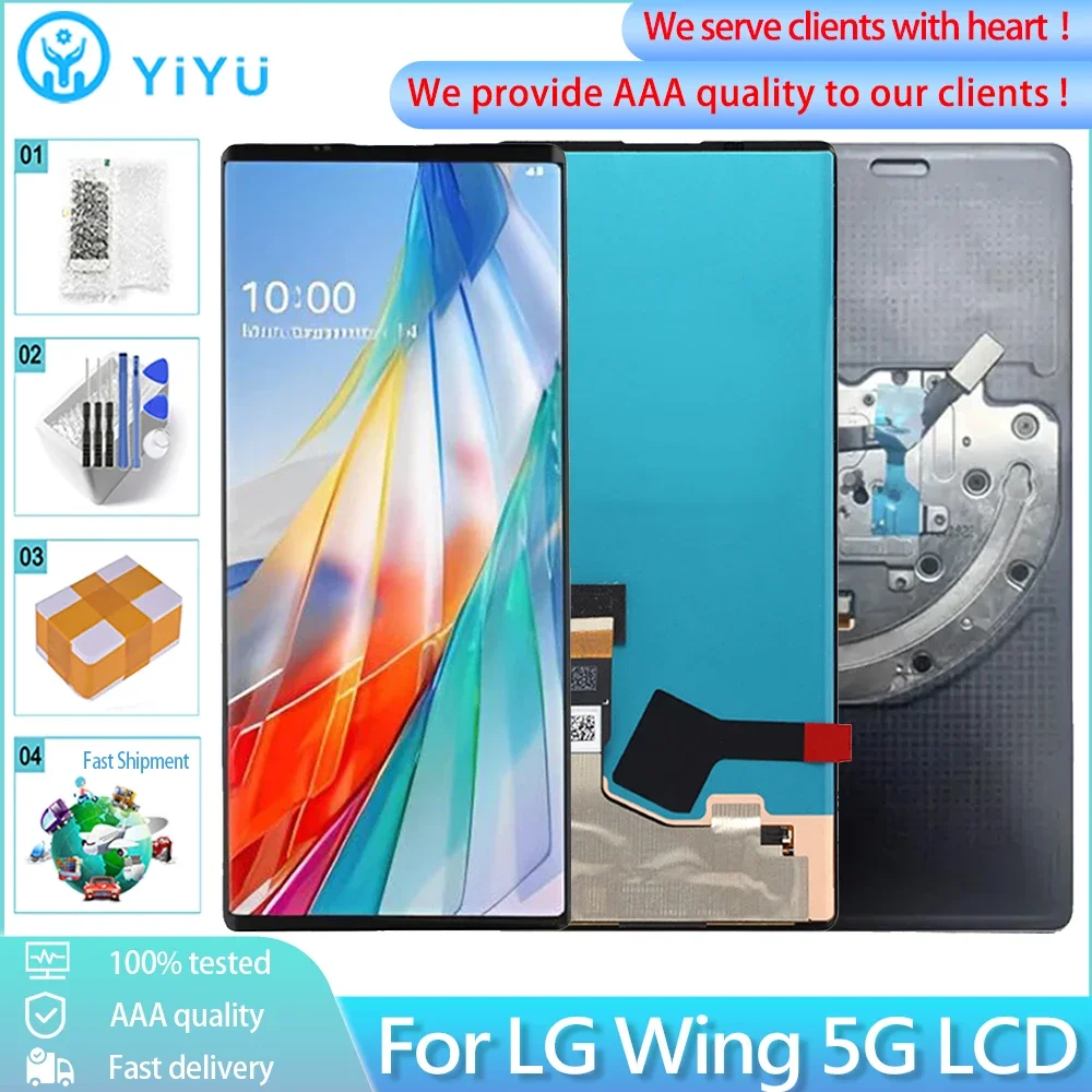 For LG Wing 5G LCD Display Touch Screen Assembly Replacement For Wing 5G LM-F100 LMF100N LM-F100N LM-F100V LCD lcd display screen smart phone screen replacement