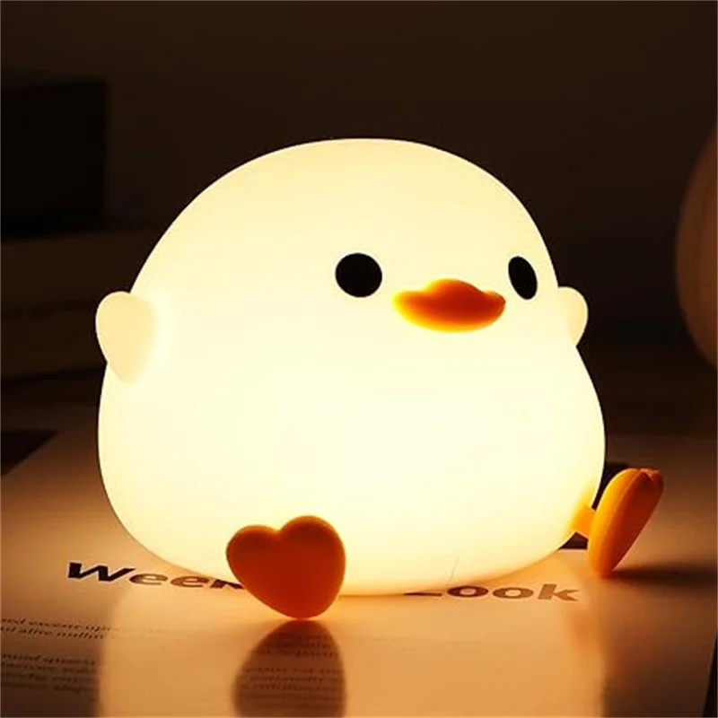 Pato Para Dormir Bebe Luz Nocturna De Patito Para Niños, Lámpara De Pato De Silicona, Recargable Por USB, Lámpara De Noche LED Con Control Táctil - AliExprs Purse Light