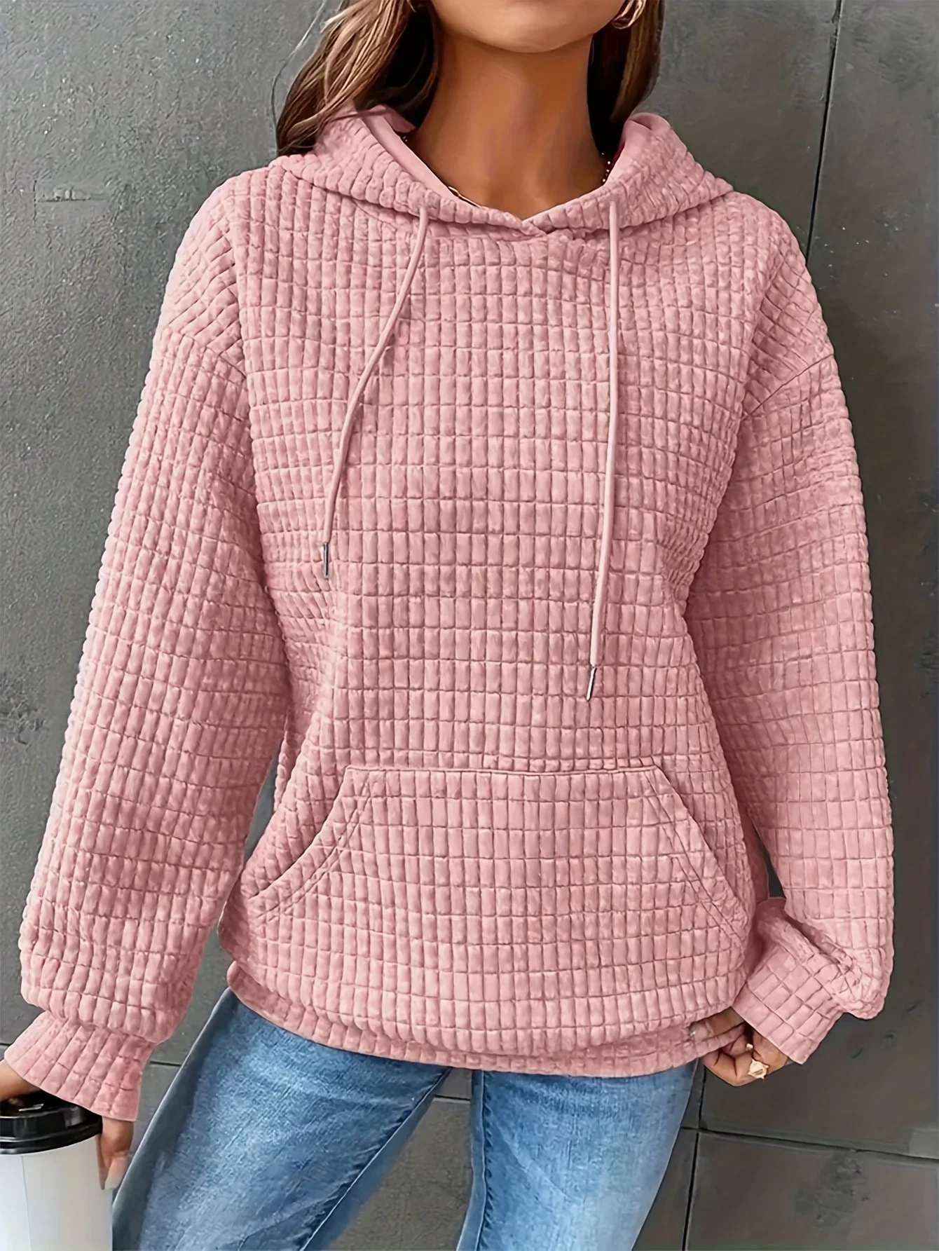 Women’s Textured Pullover Hoodie - Image 7