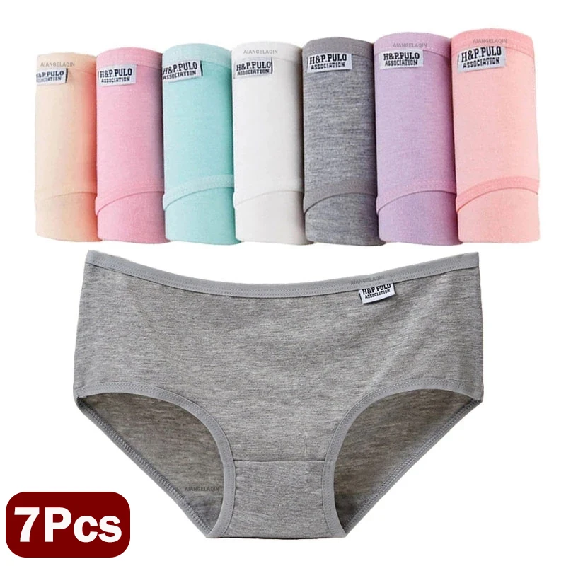 7Pcs Lot Plus Size Underwear Women' Panties Cotton Girl Brief Sexy Lingeries...