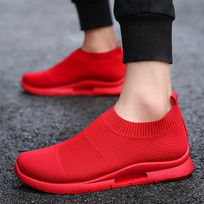 Damyuan Men Light Running Shoes Jogging Shoes Breathable Women's Sneakers Slip on Loafer Shoe Men's Casual Size 46