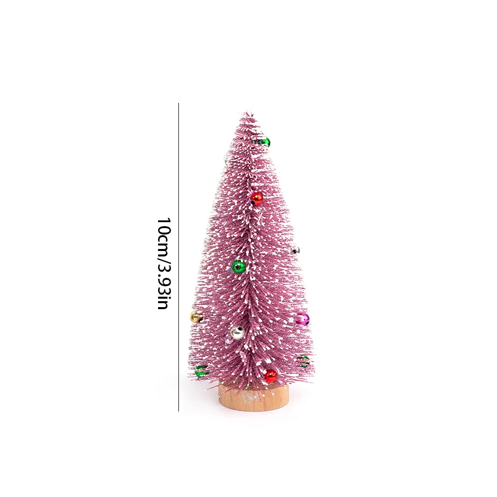 Mini Christmas Tree Cedar Tree Snowflake Pine Needle Doll House Festival Tabletop Miniature Snow Decor 1Pc christmas tree ornaments,mini christmas tree