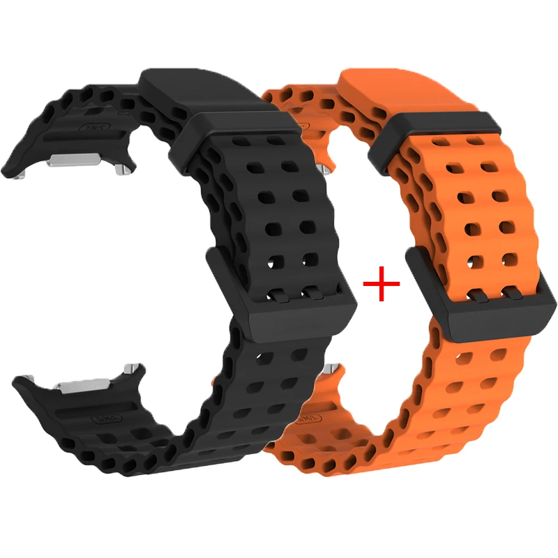 Dual Pack Sports Silicone Marine Band Strap - Premium Accessories
