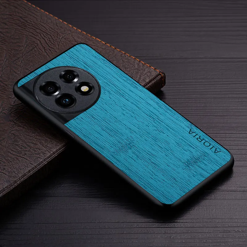Case for Oneplus 11 5G funda bamboo wood pattern Leather phone cover Luxury coque for oneplus 11 case capa 3