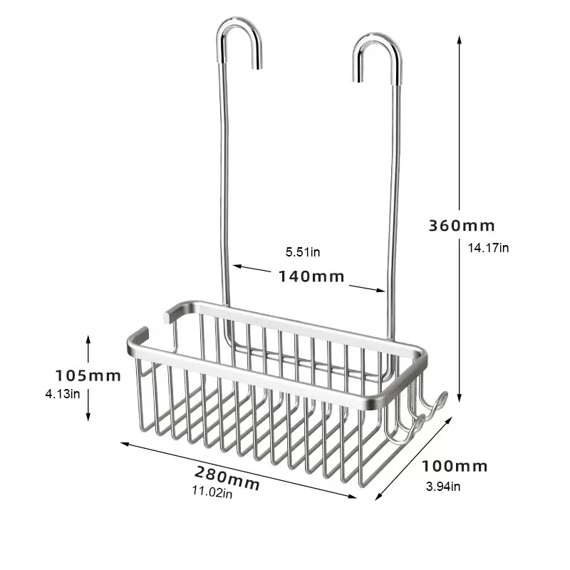 رف حمام من الألومنيوم