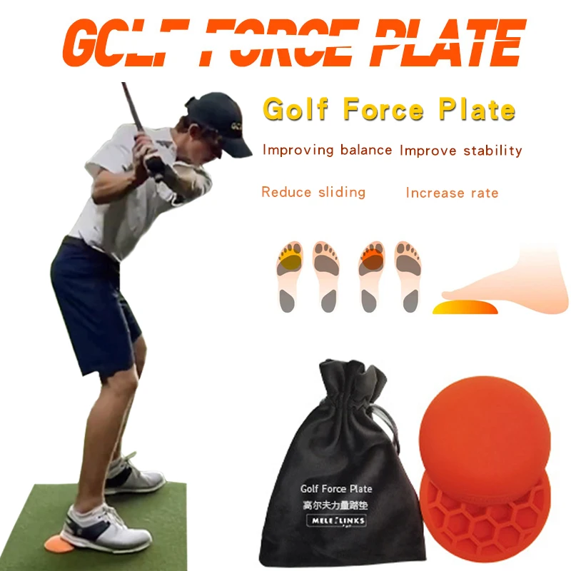 2 Pcs Golf Force Plate Step Pad Rubber Assisted Balance Swing Practice